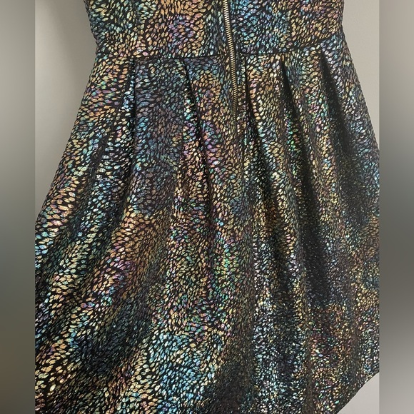 Lularoe Elegant Unicorn Amelia Dress Oil Slick Rainbow Mermaid Metallic - Picture 12 of 14